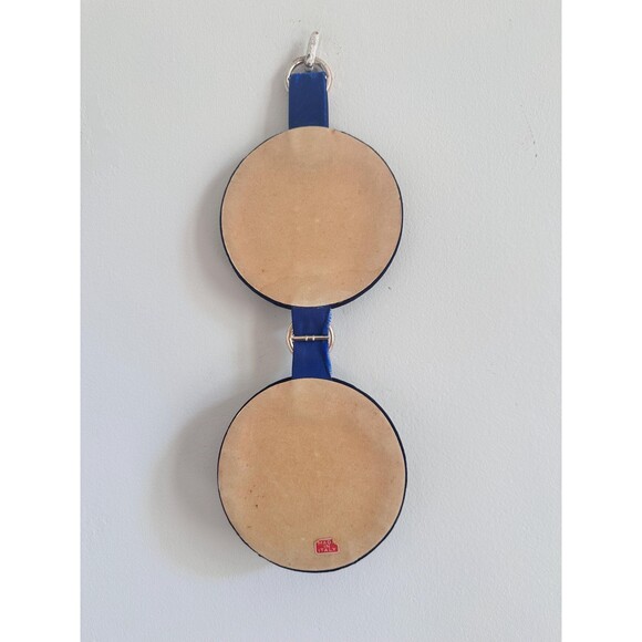 Vintage Italian Small Round Portraits on Velvet Ribbon in French Blue, Victorian - Picture 4 of 5